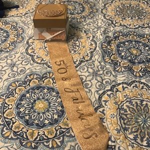 EUC 50 and Fabulous Tiara and Sash-Rose Gold-very nice quality